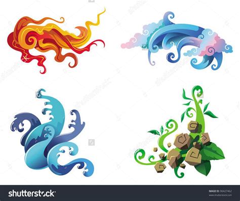 Earth Wind Fire Water Stock Vectors & Vector Clip Art | Shutterstock | Elements tattoo, Element ...