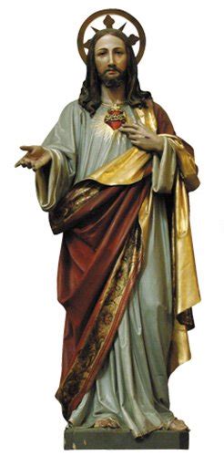 Sacred Heart Statue - Wood - Church Size Statuary