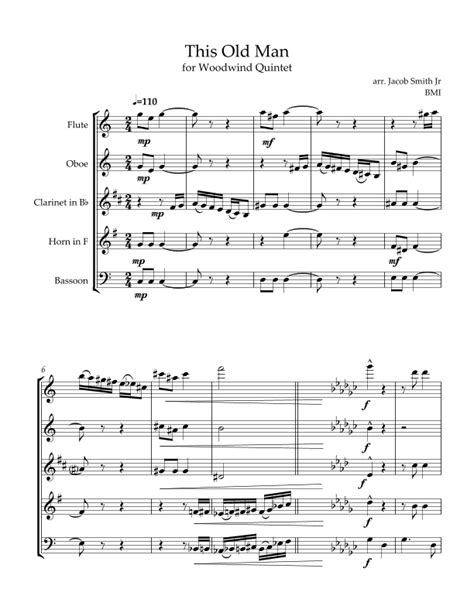 This Old Man Sheet Music | Jacob Smith, Jr. | Woodwind Ensemble