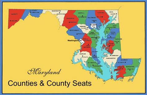 Maryland Counties Map - Counties & County Seats | County map, County ...