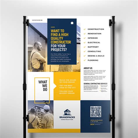 Construction Company Poster Template in PSD, Ai & Vector - BrandPacks