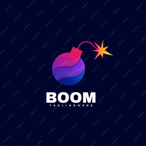 Premium Vector | Logo illustration boom gradient colorful style.