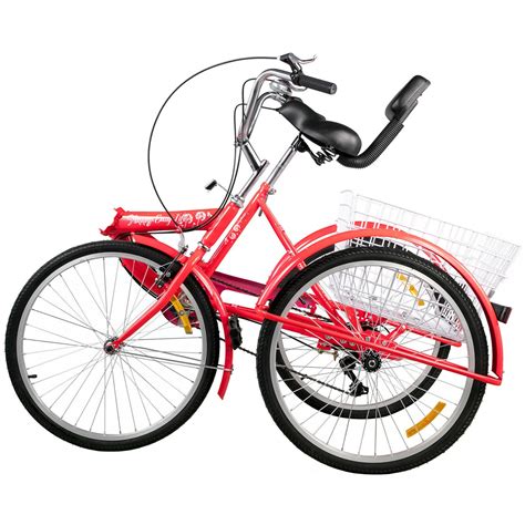 Folding Adult Three Wheel Tricycle Bike With Basket 26"– Zincera