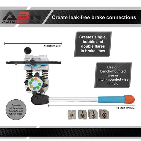 ABN Brake Line Flaring Tool Kit - 45 Degree Single Bubble Double Flare ...