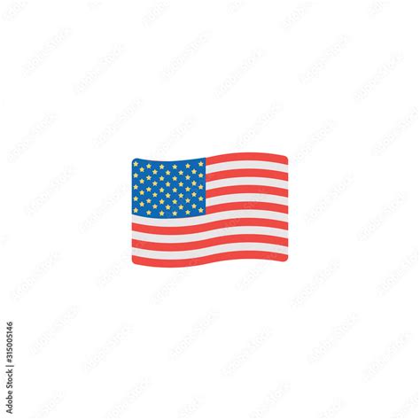 USA flag flat vector Icon. Isolated American Waving Flag emoji illustration Stock Vector | Adobe ...