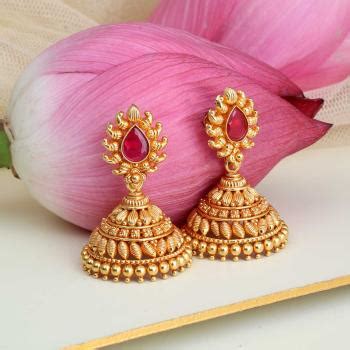 Gold Earrings Jhumka Design