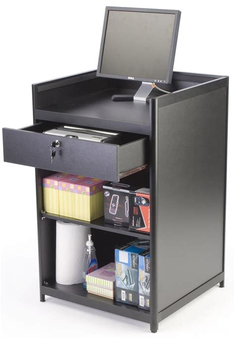 24" Cash Register Stand w/Locking Drawer, Adjustable Shelf, Ships ...