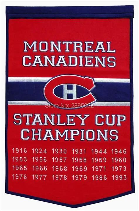 Montreal Canadiens Stanley Cup Champions Hockey Banner Flag Polyester grommets 3' x 5' Custom ...