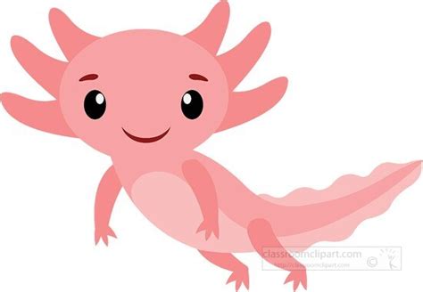 Salamander Clipart-cute pink axolotl Salamander cartoon style