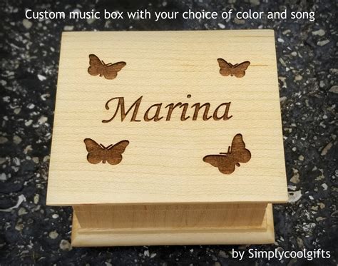 Custom Music Box, Butterfly Music Box, Name Engraved Music Box With Your Choice of Color and ...