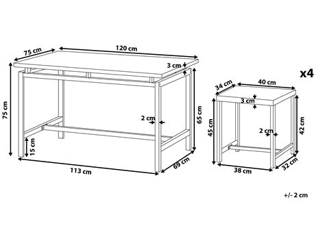 Ensemble table de salle à manger et 4 tabourets ARLINGTON