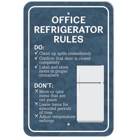 Office Refrigerator Rules Sign - Walmart.com - Walmart.com