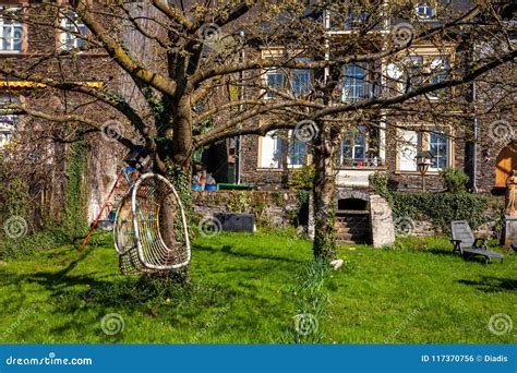 Private House and Gardens Landscape on the Moselle. Germany Stock Photo ...