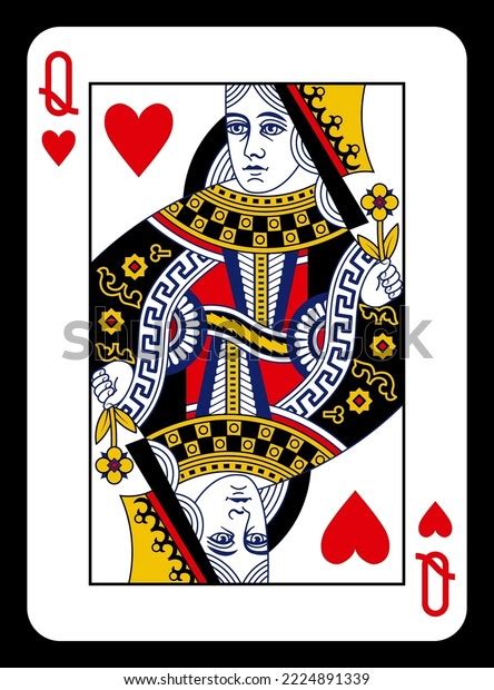 Queen Hearts Playing Card Classic Design Stock Vector (Royalty Free ...