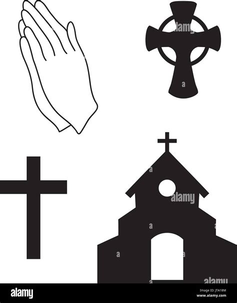 vector illustration of Christian faith, church symbols. Praying Stock Vector Art & Illustration ...