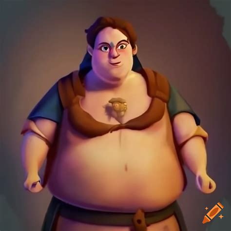 Disney drawn animation style short, fat male medieval themed on Craiyon