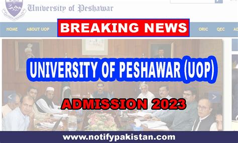 University Of Peshawar (UOP) Admission 2023 - Notify Pakistan