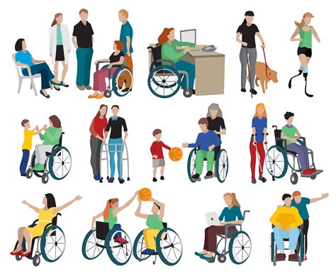 Disabled People Icons Set 483742 Vector Art at Vecteezy