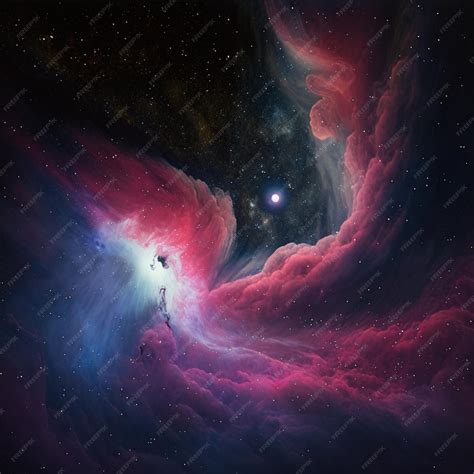 Premium AI Image | A painting of a nebula with a white star in the center.