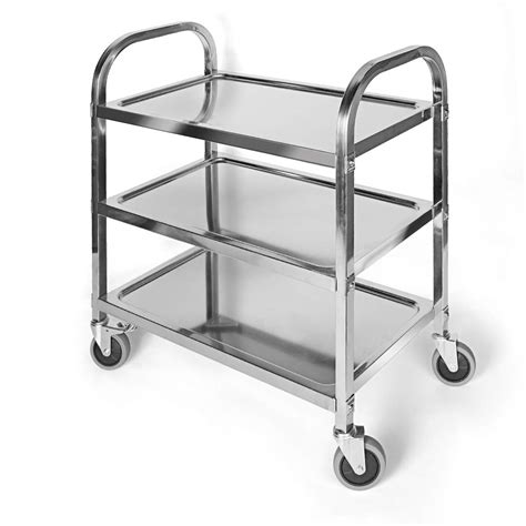 Buy tonchean 3 Tier Stainless Steel Utility Rolling Cart Kitchen Island Trolley Serving Catering ...