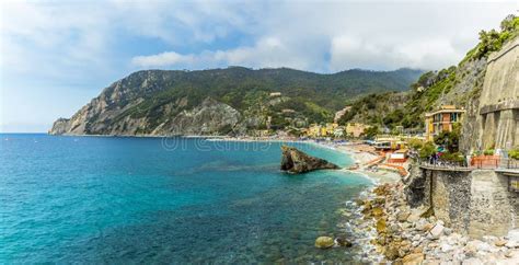 A Panorama View Over the Beaches at Monterosso Al Mare, Italy Stock Photo - Image of cinque ...