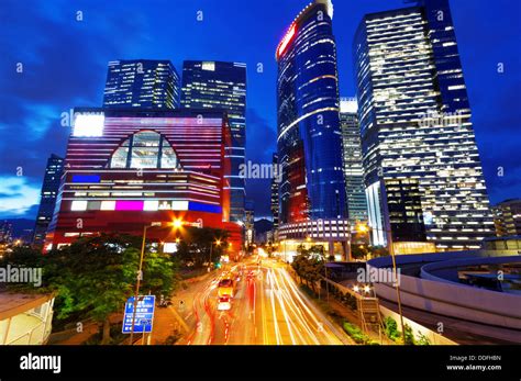 downtown city night Stock Photo - Alamy