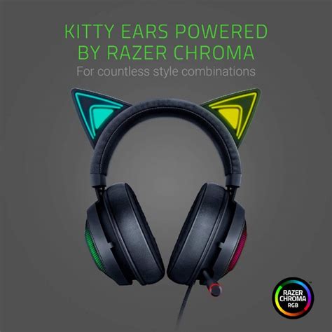 Razer Kraken Kitty Edition Gaming Headset - Black - SWEETLOOT