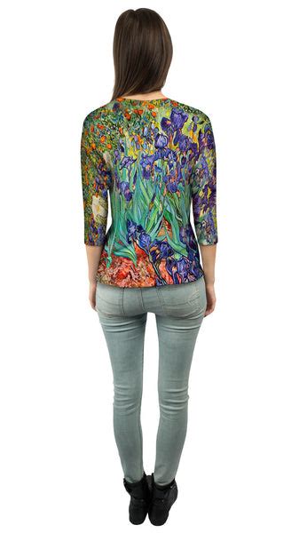 Vincent Van Gogh - Irises (1889) Womens 3/4 Sleeve | Yizzam