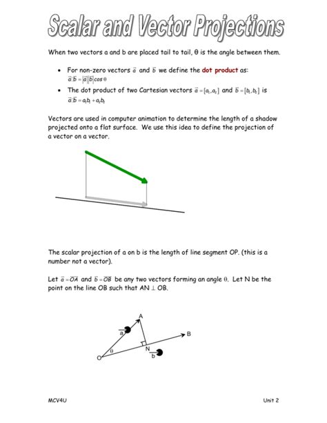 scalar projections notes-teacher notes