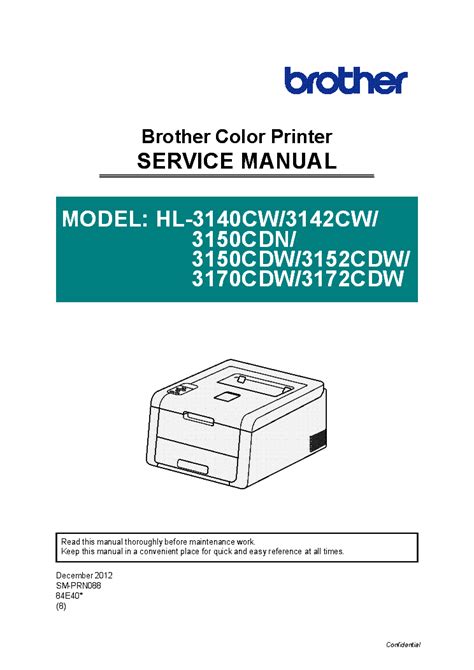 BROTHER HL-3140CW,3142CW 3150CDN,3150CDW,3152CDW 3170CDW SM Service Manual download, schematics ...