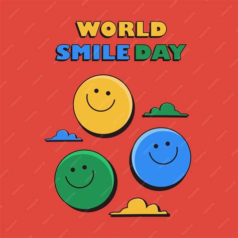 Premium Vector | Flat design world smile day poster template vector