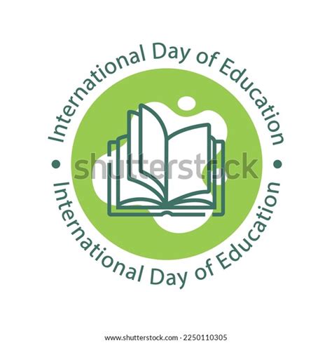 International Day Education Vector Logo Sticker Stock Vector (Royalty ...