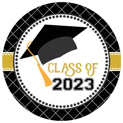 Graduation Cap Class of 2023 Sticker Labels - College University Education Degree Party - Set of ...