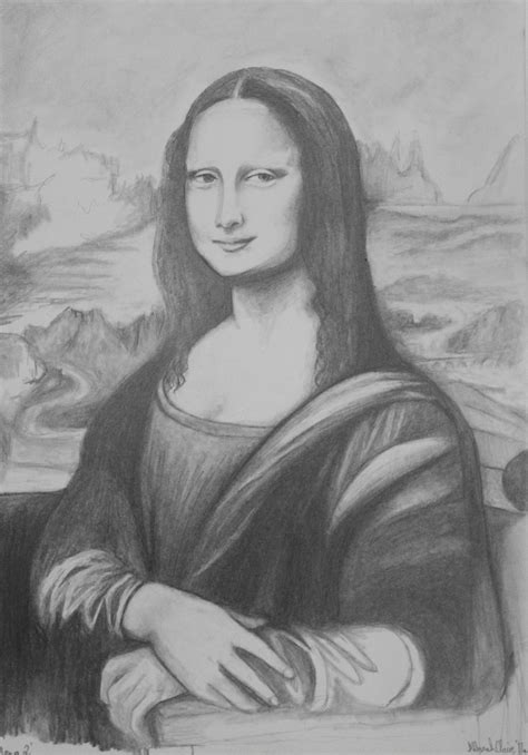 Items similar to Mona Lisa pencil drawing. Original pencil drawing ...