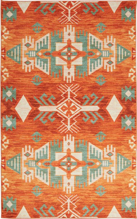 Technicolor Aztec Orange Area Rug – Covered By Rugs