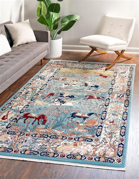 Blue 5' x 8' Rabia Rug | Rugs.com