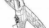 coloring page WWII Aircrafts  Spitfire 1940 Coloring pages sketch template