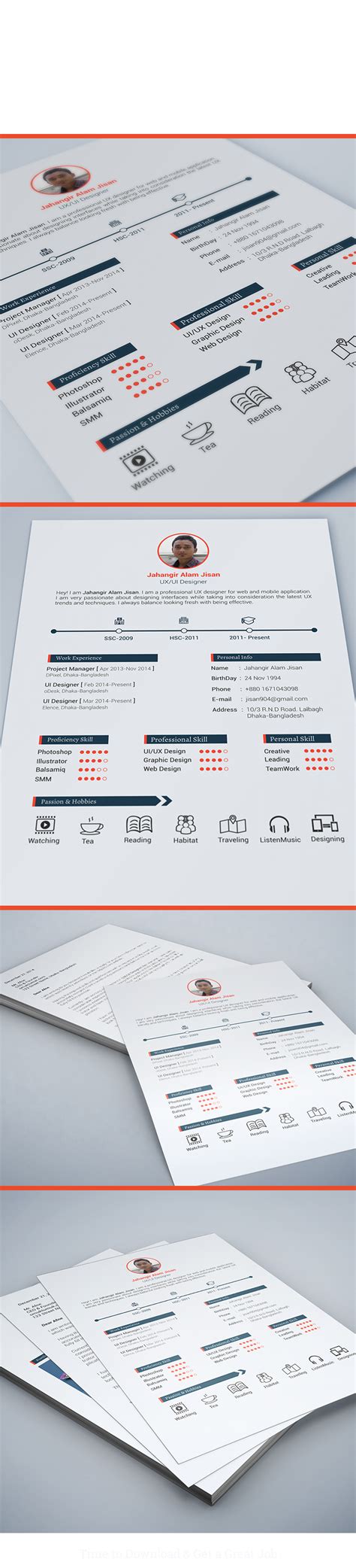 Resume Template (3 page) by Jahangir Alam Jisan Resume Template Examples, Resume Template Free ...