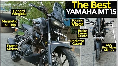 Yamaha MT 15 BS6 updated with a long list of accessories | Yamaha MT 15 modified - YouTube