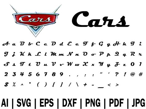 Cars Inspired Font Svg Disney Cars Inspired Svg Font Cars Etsy | Images and Photos finder