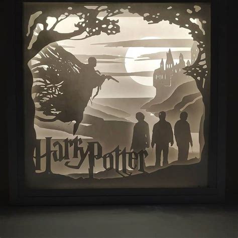 Lightbox Wood & Papercut harry Potter Inspired Themes, Snape, Hagrid Decor Lamp, Decorative ...