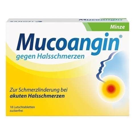 MUCOANGIN 18 pc Sore Throat Thrush Aphthae Inflammation Pain Treatment UK