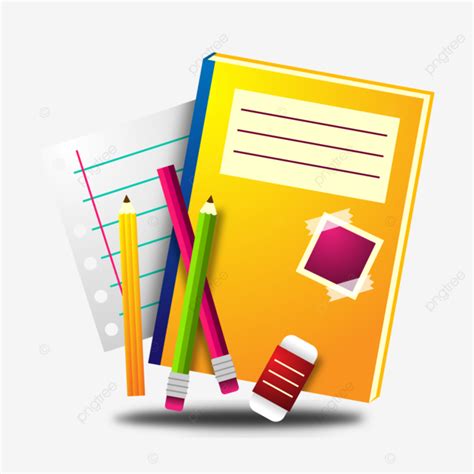 School Stationary Supplies Cartoon 3d Design, Cartoon Clipart, 3d Clipart, School Clipart PNG ...