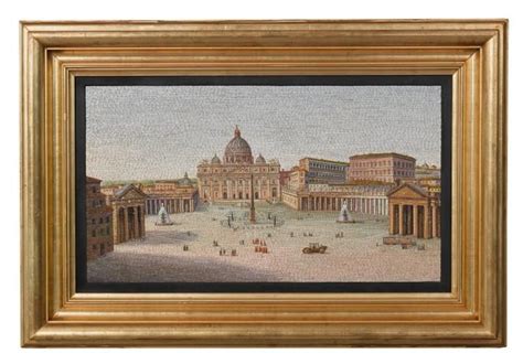 Sold Price: VATICAN MOSAIC WORKSHOP A LARGE MICROMOSAIC PLAQUE DEPICTING ST PETER'S SQUARE MID ...