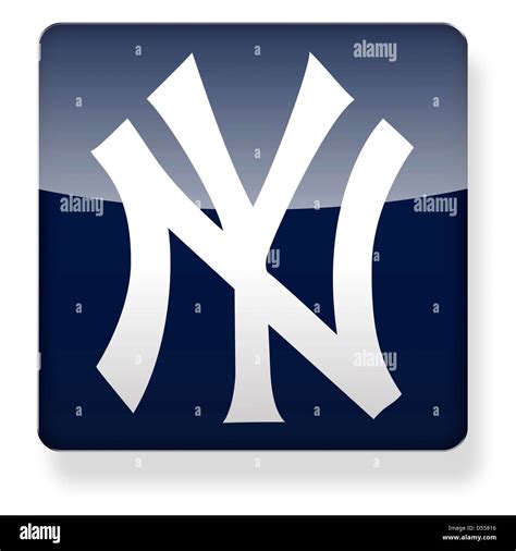 New York Yankees baseball cap logo as an app icon. Clipping path Stock ...