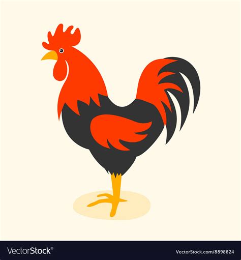 Cute cartoon rooster Royalty Free Vector Image