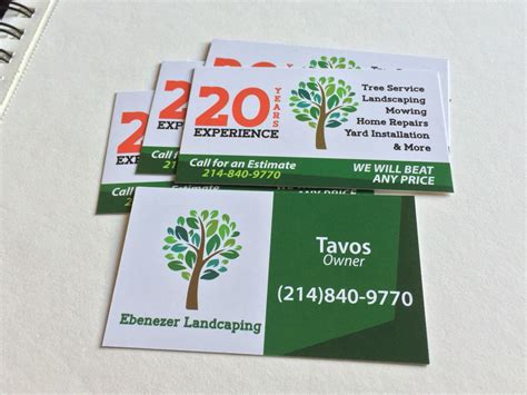 Review Of Landscaping Business Cards References