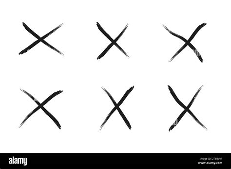 Grunge X mark set. Crossed X symbol vector illustration collection. Cross design element to ...