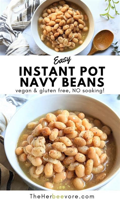 Instant Pot Navy Beans Recipe (No Soak) - The Herbeevore