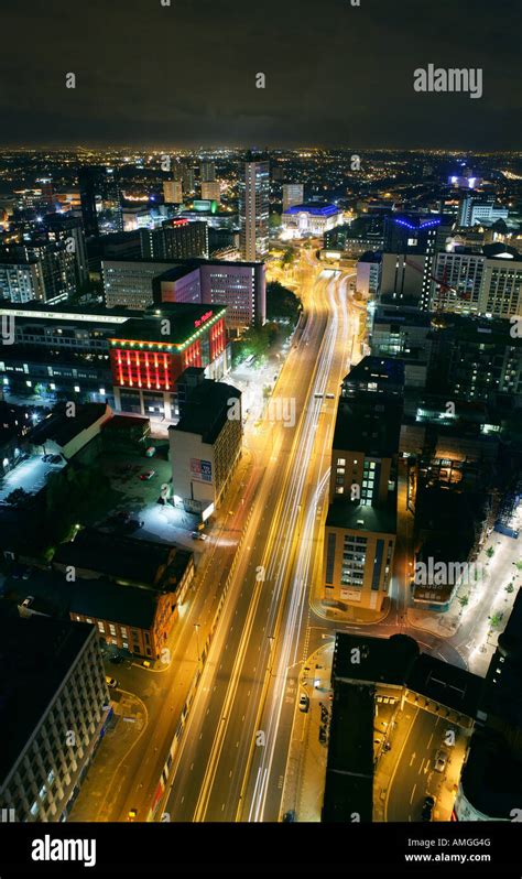 View of Birmingham City Centre at night Stock Photo - Alamy